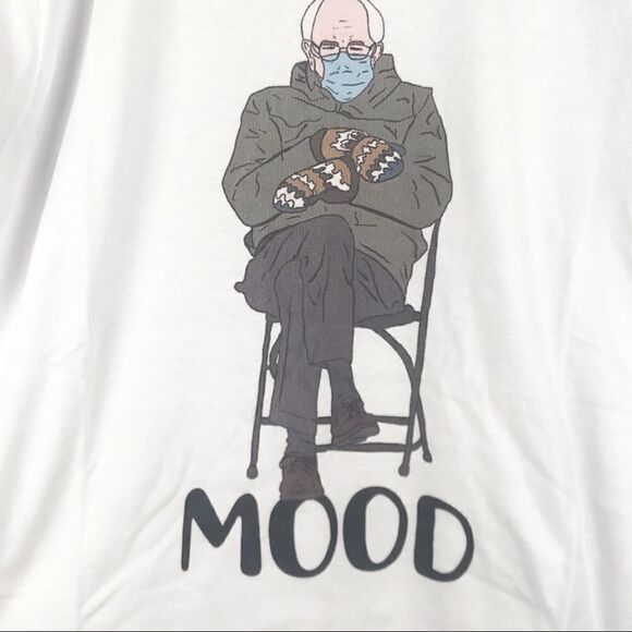 NWOT Bernie Sanders Mood Cotton Graphic T Shirt Size M - Picture 2 of 5